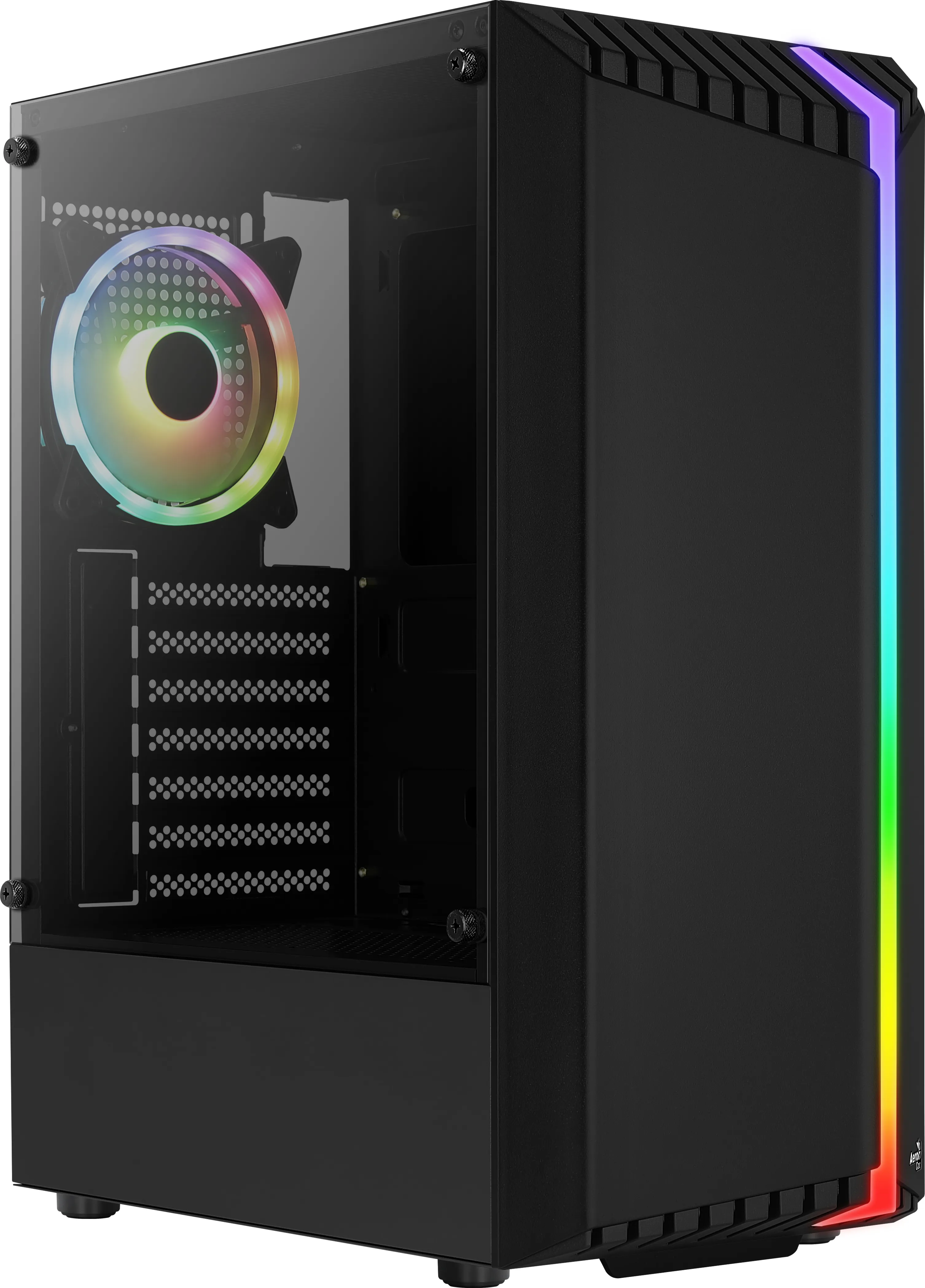 Aerocool Bionic midi-tower chassi med RGB-belysning, svart