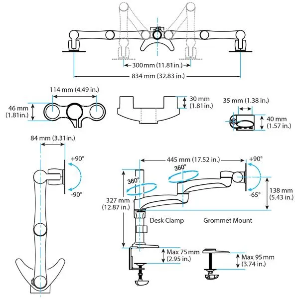 ARTICULATING DUAL MONITOR ARM