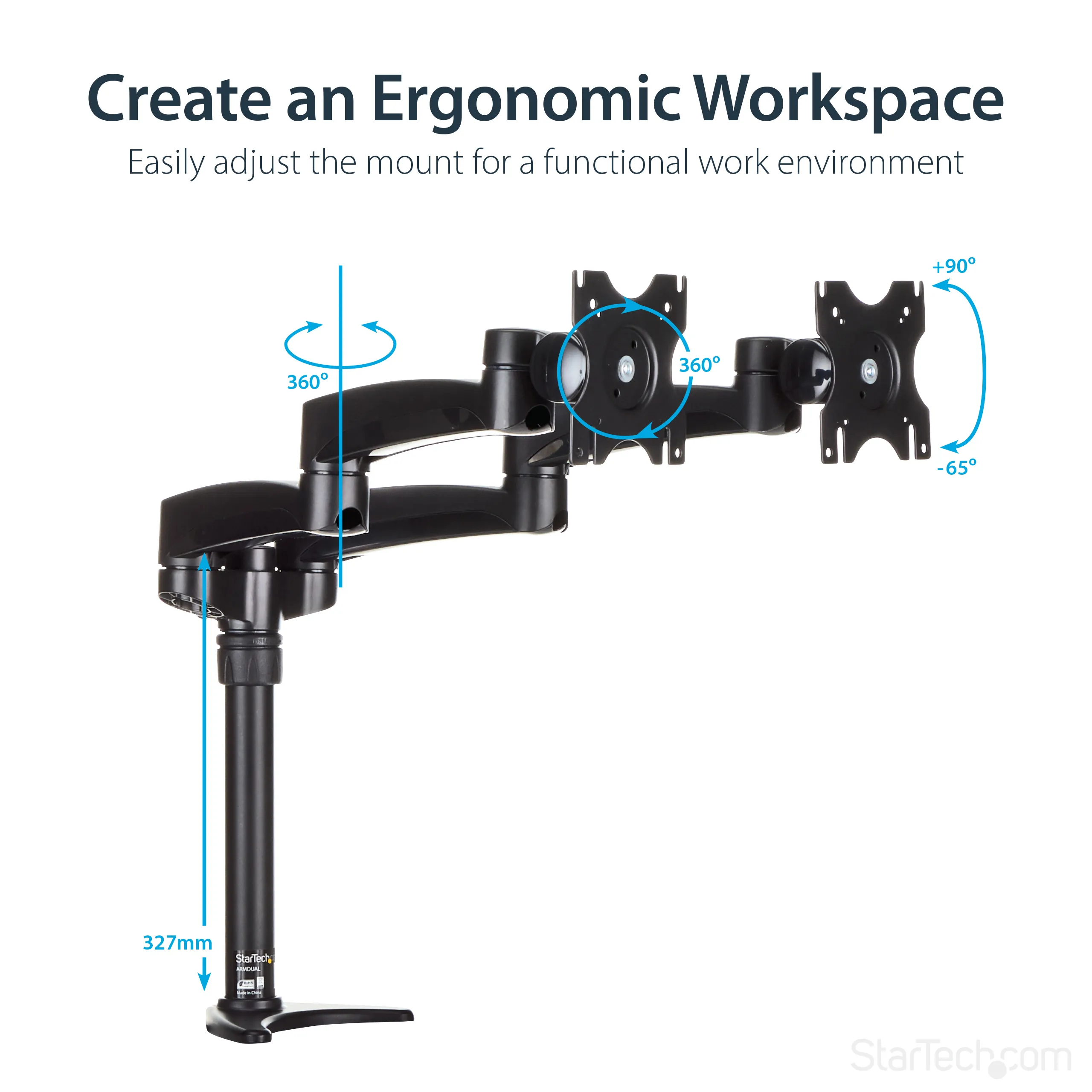 ARTICULATING DUAL MONITOR ARM