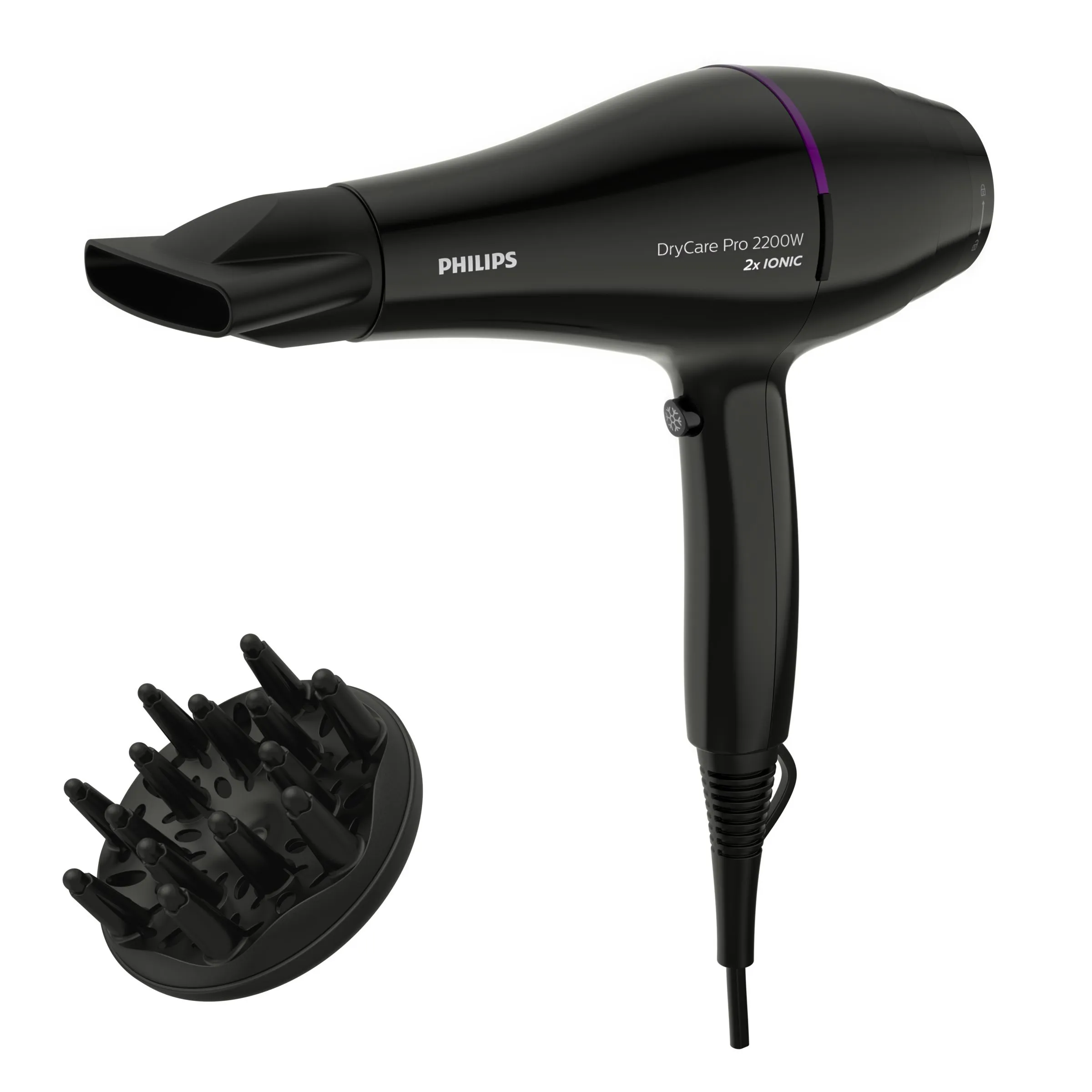 Philips Pro DryCare BHD274/00 2200W Hair Dryer, Black