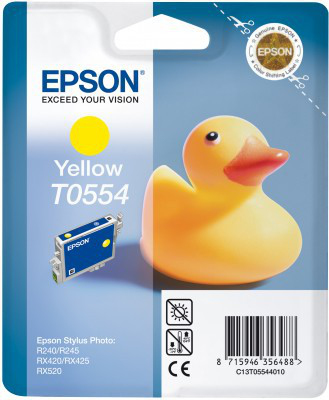 EPSON Tinte Yellow T0554 1 x 8 ml fuer Stylus Photo R240/RX420/RX520