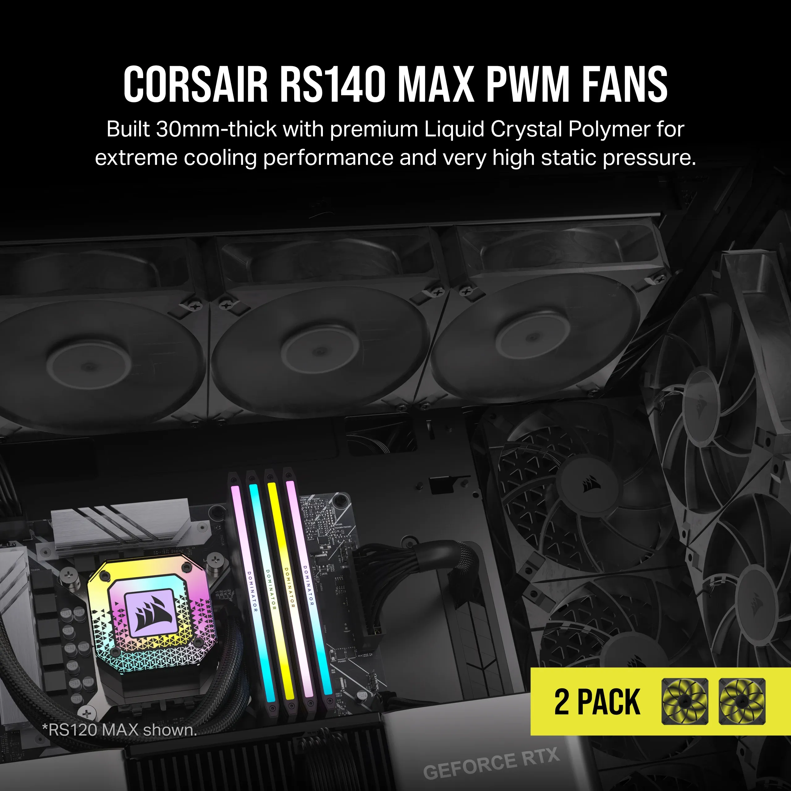 Corsair RS140 Max Fan Dual Pack 140mm, RS Series