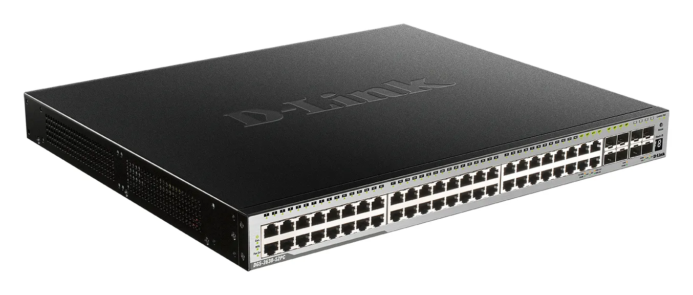 D-Link 44-port GE PoE 370W Layer 3 Stackable Managed Gigabit Switch in