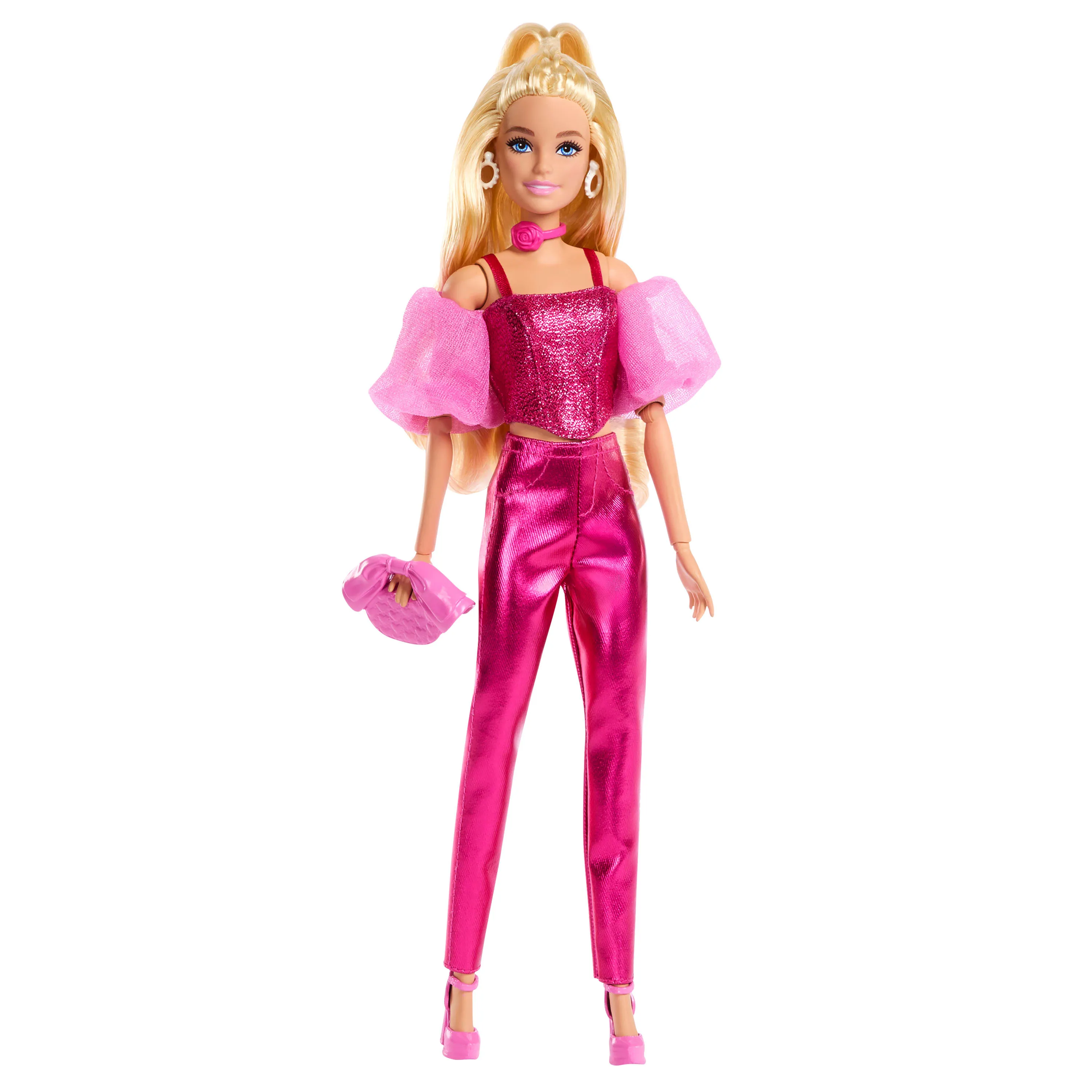 Barbie Barbie Deluxe Style in pink metallic outfit, doll