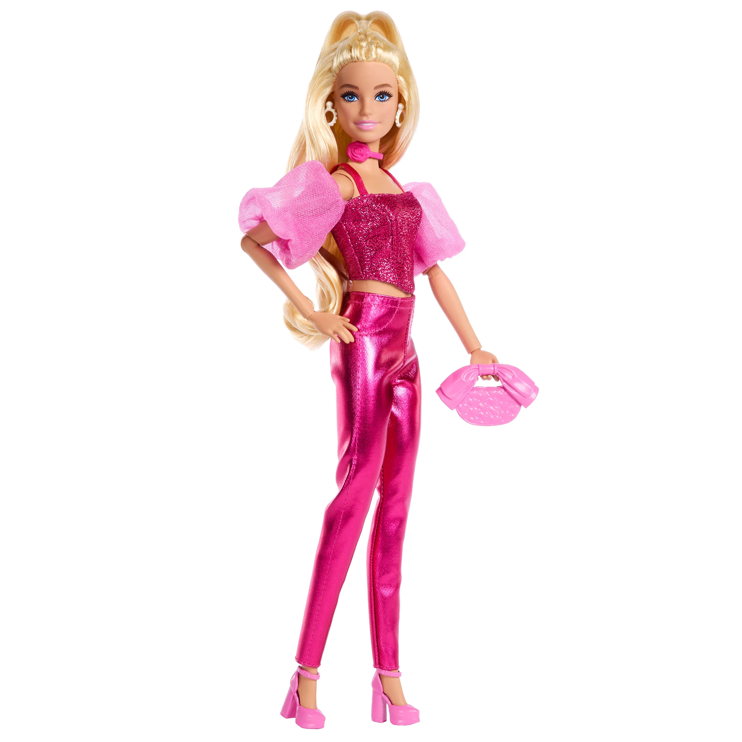 Barbie Barbie Deluxe Style in pink metallic outfit, doll