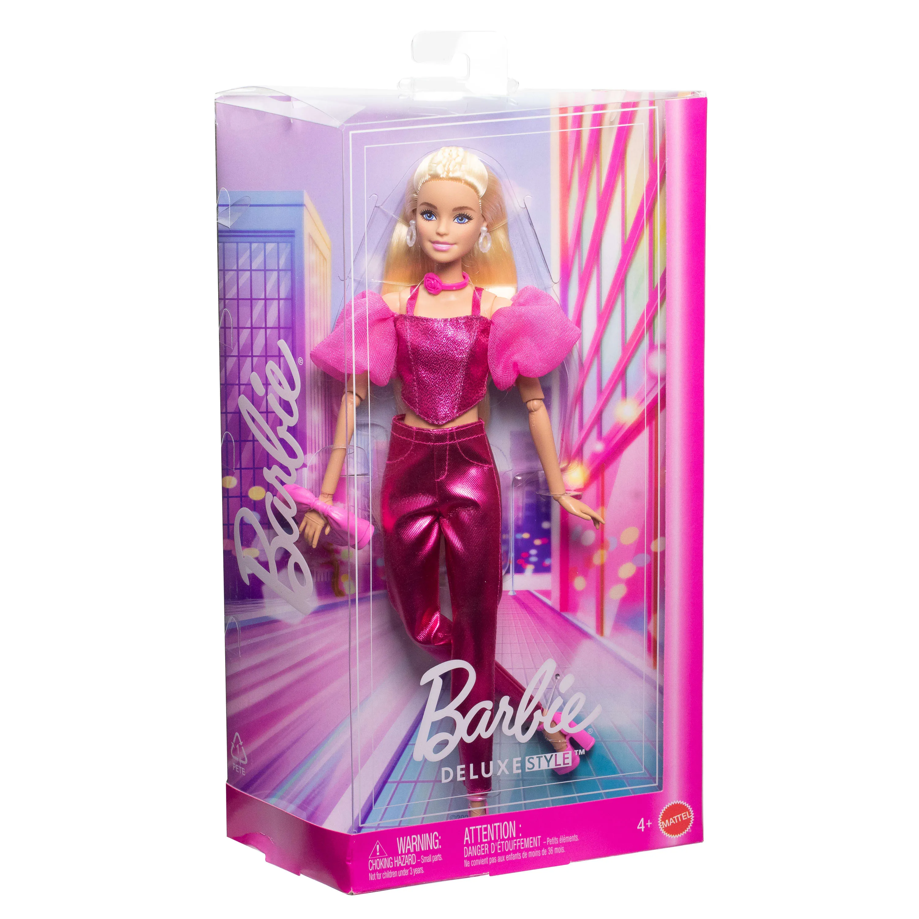 Barbie Barbie Deluxe Style in pink metallic outfit, doll