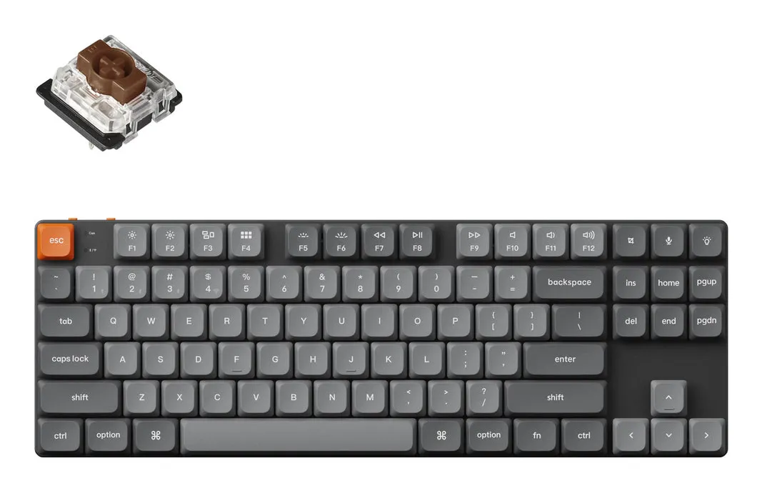 Keychron K1 MAX Hot Swap QMK/VIA Gateron Low Profile Brown - wireless keyboard