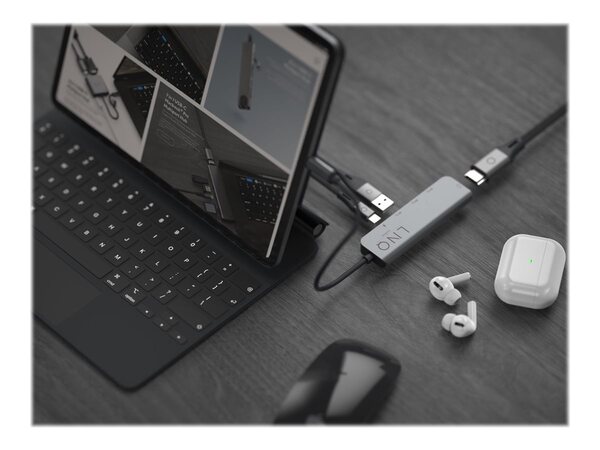 ELEMENTS 8 in 1 PRO USB-C Multiport Hub Space Grey