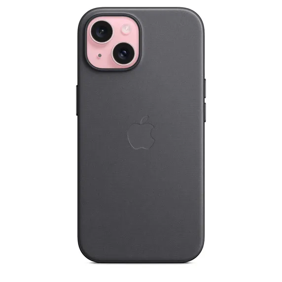 Apple iPhone 15, MagSafe - FineWoven case, Black