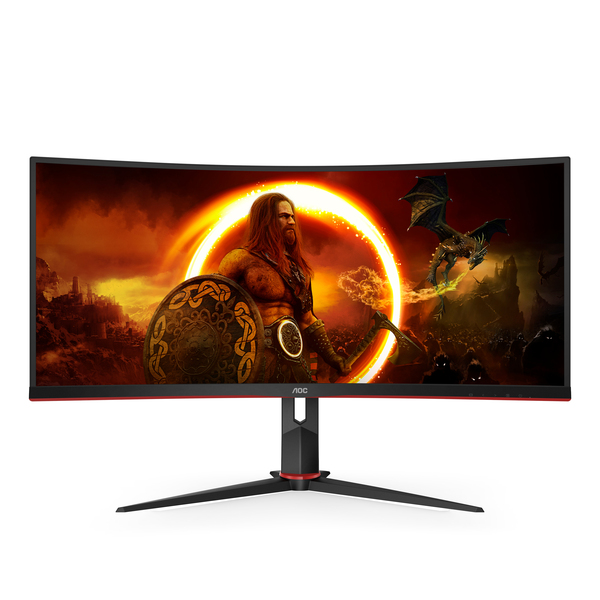 AOC 34&quot; CU34G2X/BK, UWQHD, 1ms, 144 Hz, FreeSync, VA - curved spelsk&auml;rm