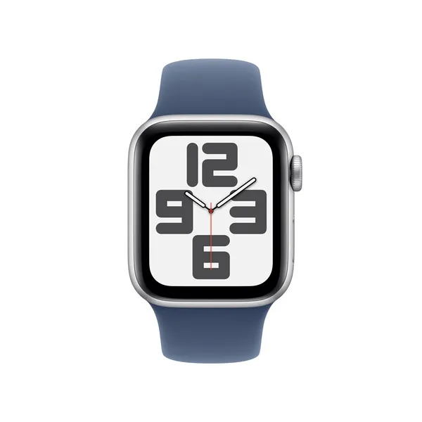 APPLE Watch SE GPS 40mm Silver Aluminium Case with Denim Sport Band - S/M