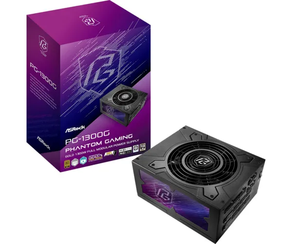 ASRock Phantom Gaming 1300W - Power supply, 80 Plus Gold