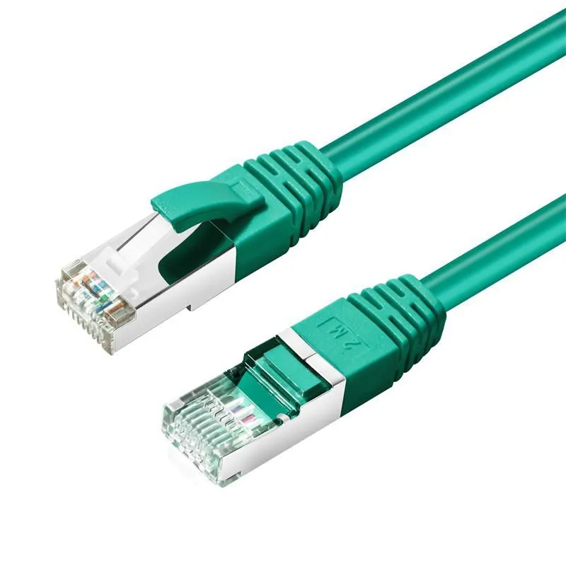 MicroConnect Cat6a S/FTP RJ45 0.25m Network Cable, Green