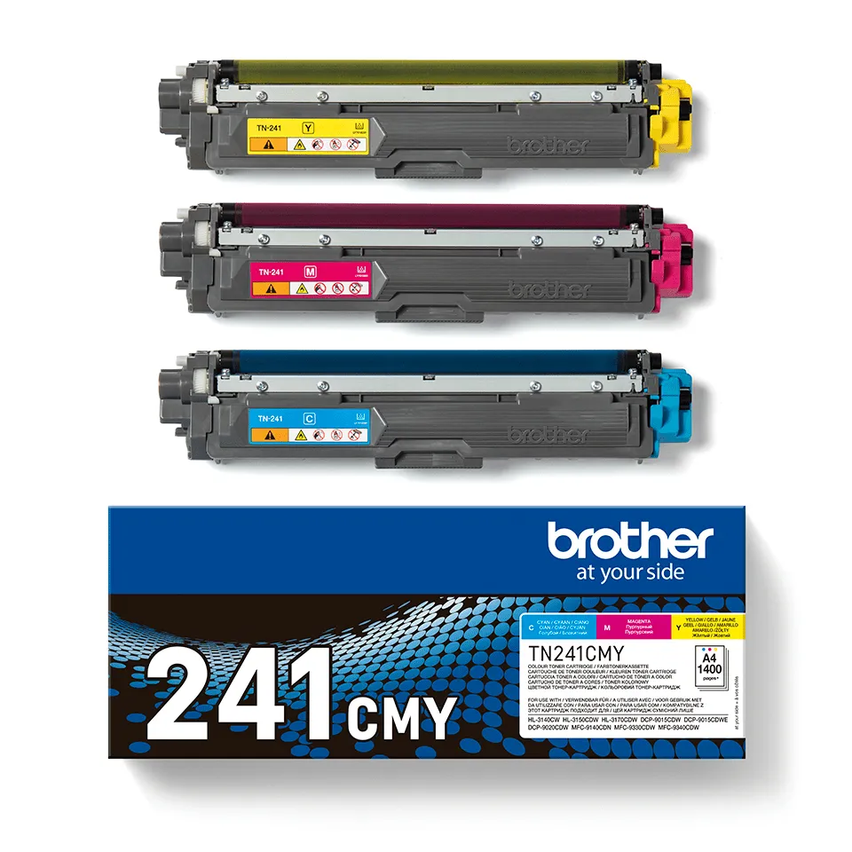 Brother TN241CMY -laserv&auml;rikasettipakkaus, syaani, magenta, keltainen, 3 kpl
