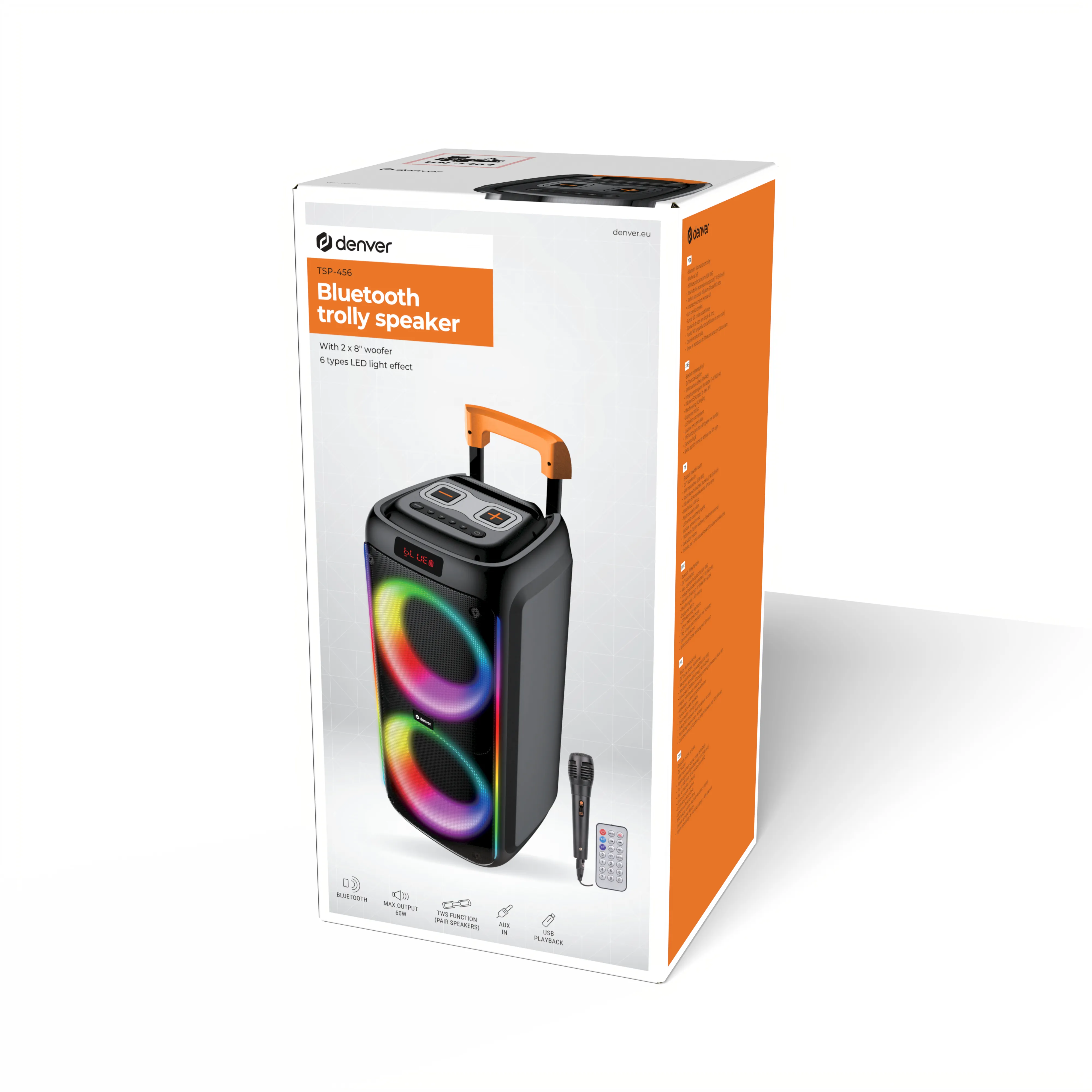 DENVER TSP-456 2.0 langaton, Bluetooth bilekaiutin, musta