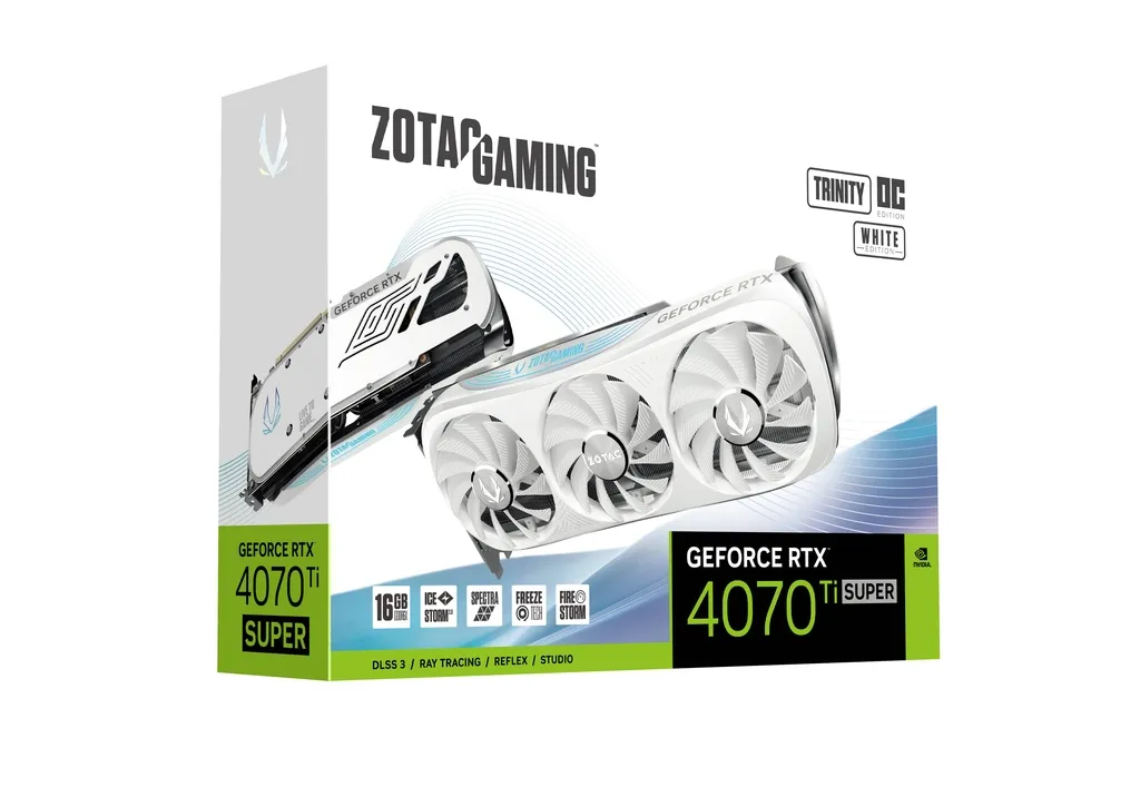 Zotac GeForce RTX 4070 Ti SUPER Trinity OC White 16 GB - Grafikkort