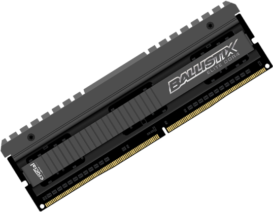 Crucial 8GB (2x4GB) Ballistix Elite, DDR4 2666MHz - musta