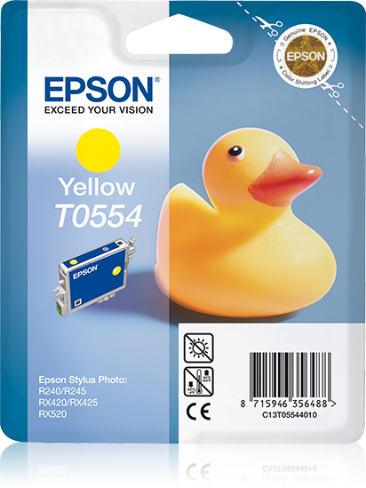 EPSON Tinte Yellow T0554 1 x 8 ml fuer Stylus Photo R240/RX420/RX520