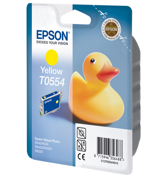 EPSON Tinte Yellow T0554 1 x 8 ml fuer Stylus Photo R240/RX420/RX520