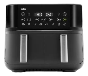 Braun TwinCook 3 TD 3030, 8L, 1.8 kg, 2850W, air fryer, Black