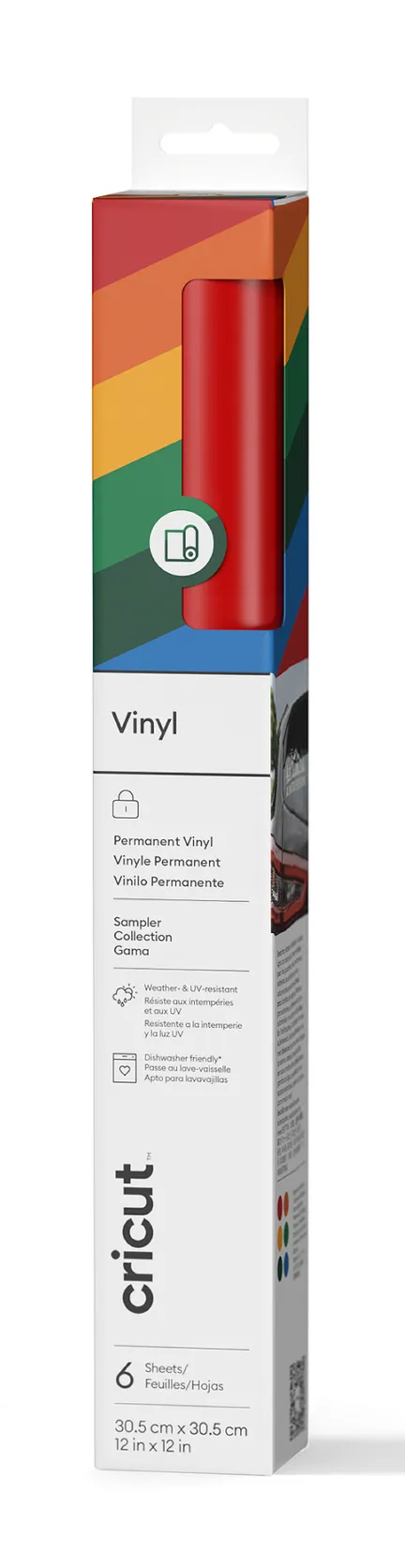 Cricut Premium Vinyl Permanent 30x20cm 6-sheet Samler (Brights)