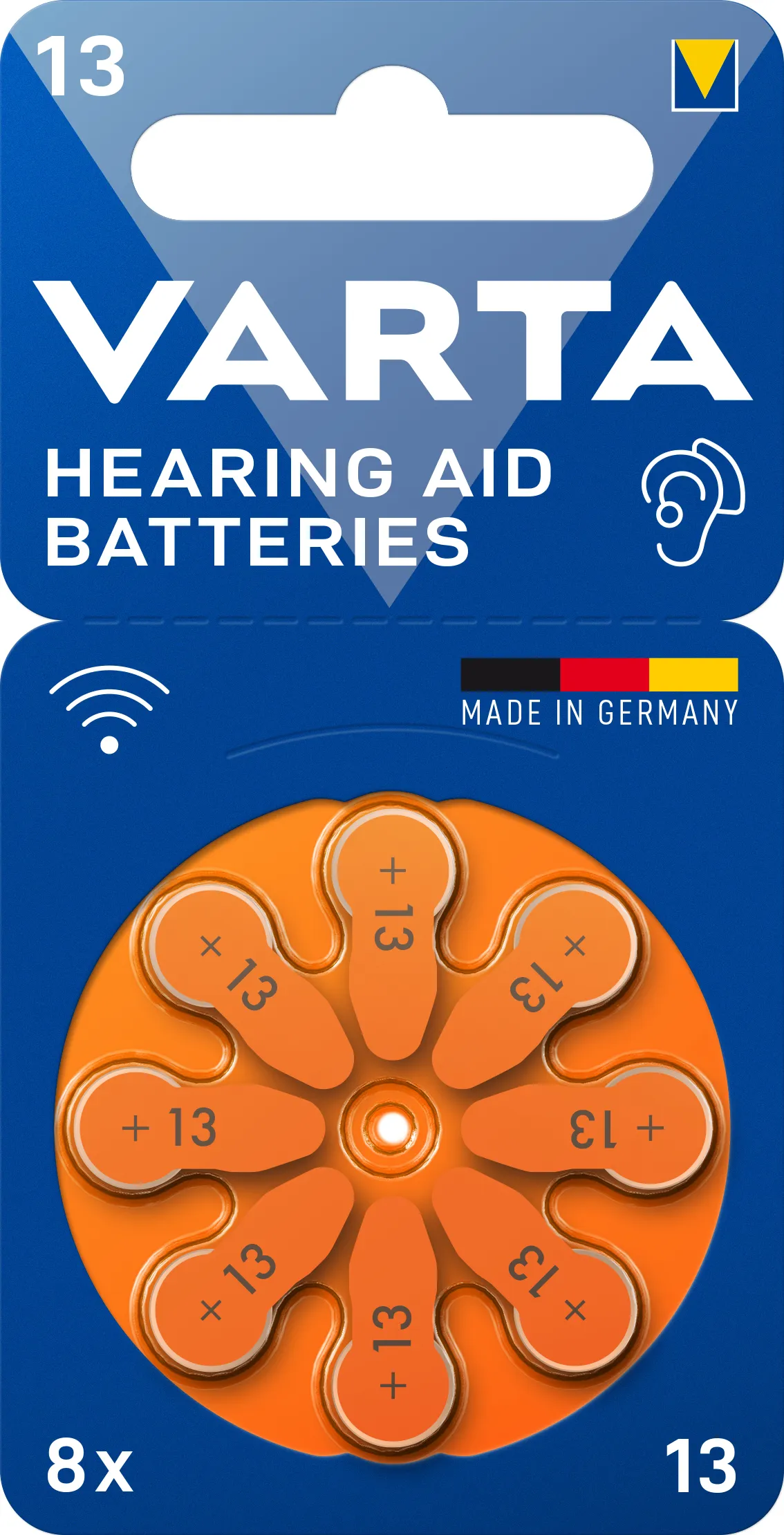 VARTA 13 / A13 / PR48 8-pack - Zinc-air Hearing Aid Battery