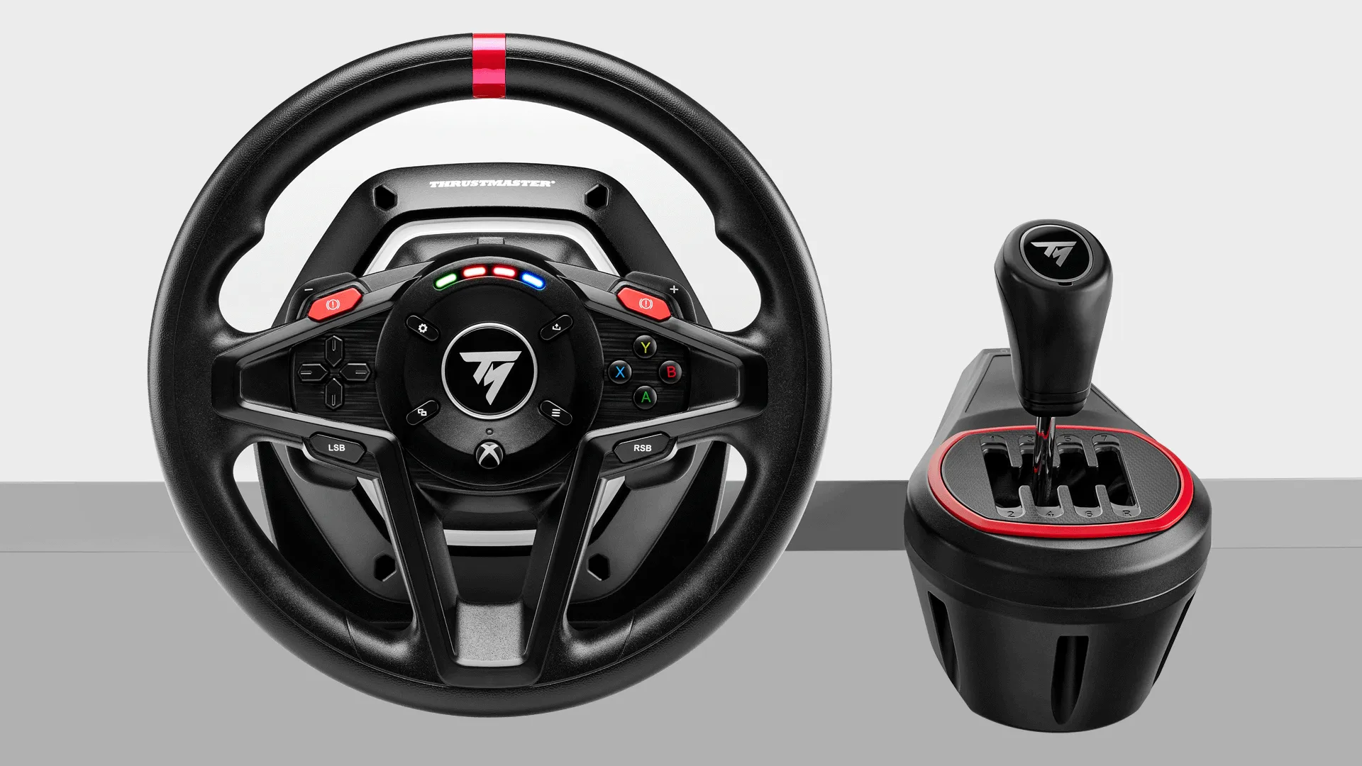Thrustmaster T128 Shifter Pack -ohjauspy&ouml;r&auml;, polkimet ja vaihdekeppi, langallinen - PC / Xbox Series X / Xbox Series S / Xbox One - Musta