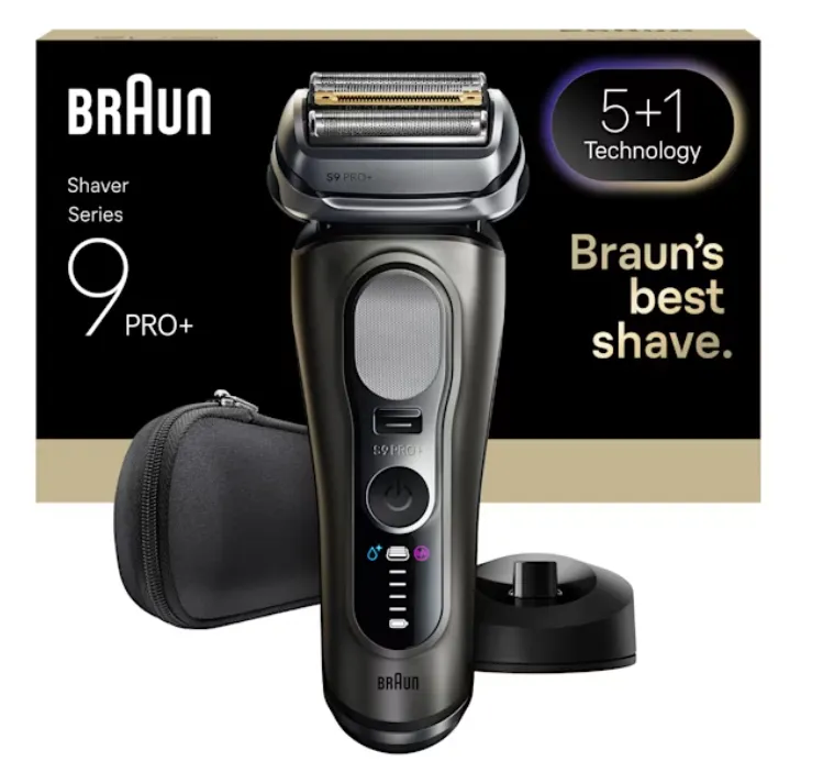 Braun Series 9 Pro+ 554237 m&auml;rk&auml;- ja kuiva-ajoon -parranajokone, musta, harmaa