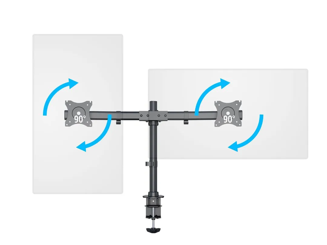 Multibrackets M Deskmount Basic Dual, -monitor arm, black, 15&quot;-27&quot;, 7,5kg