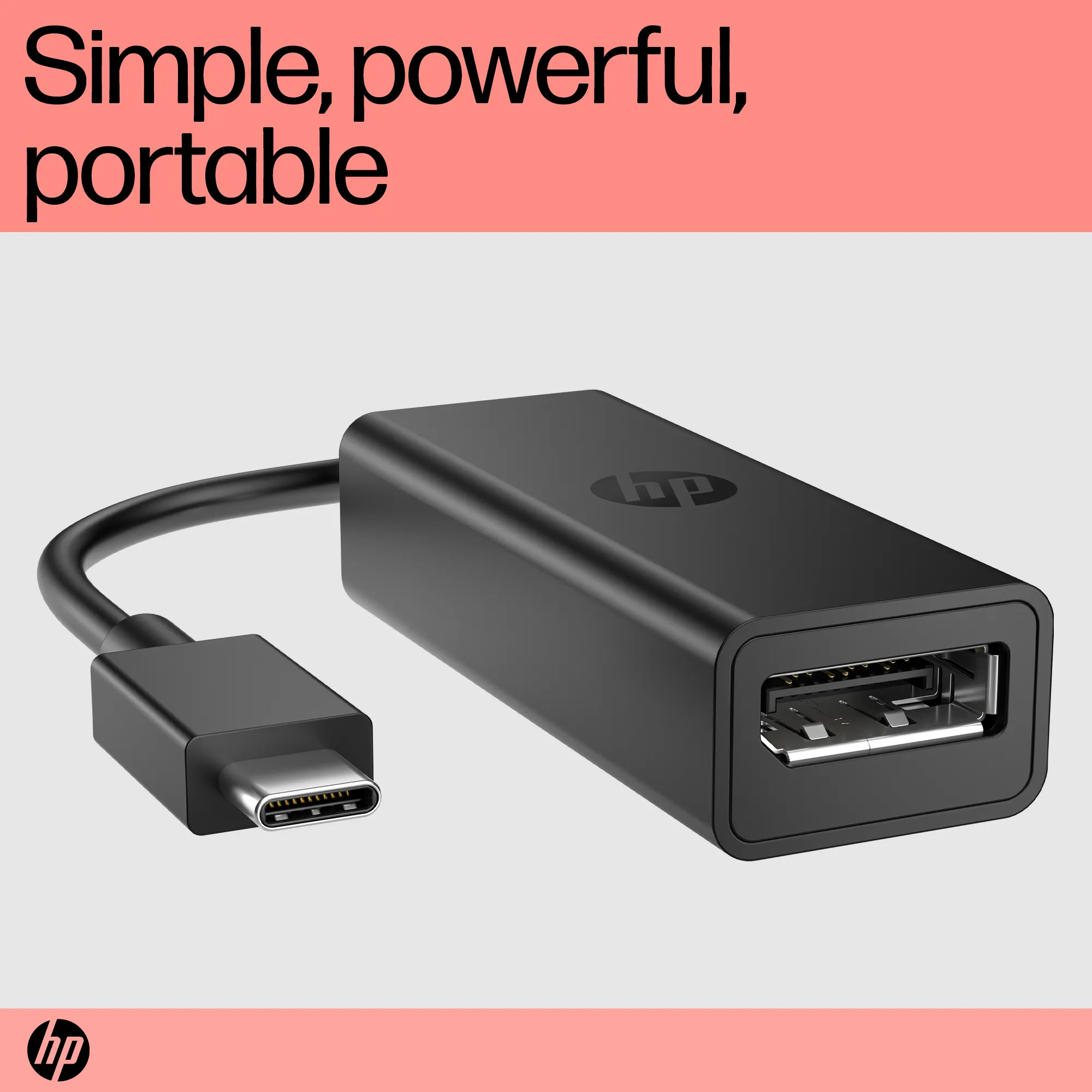 HP USB-C to DisplayPort Adapter G2 - adapteri, musta