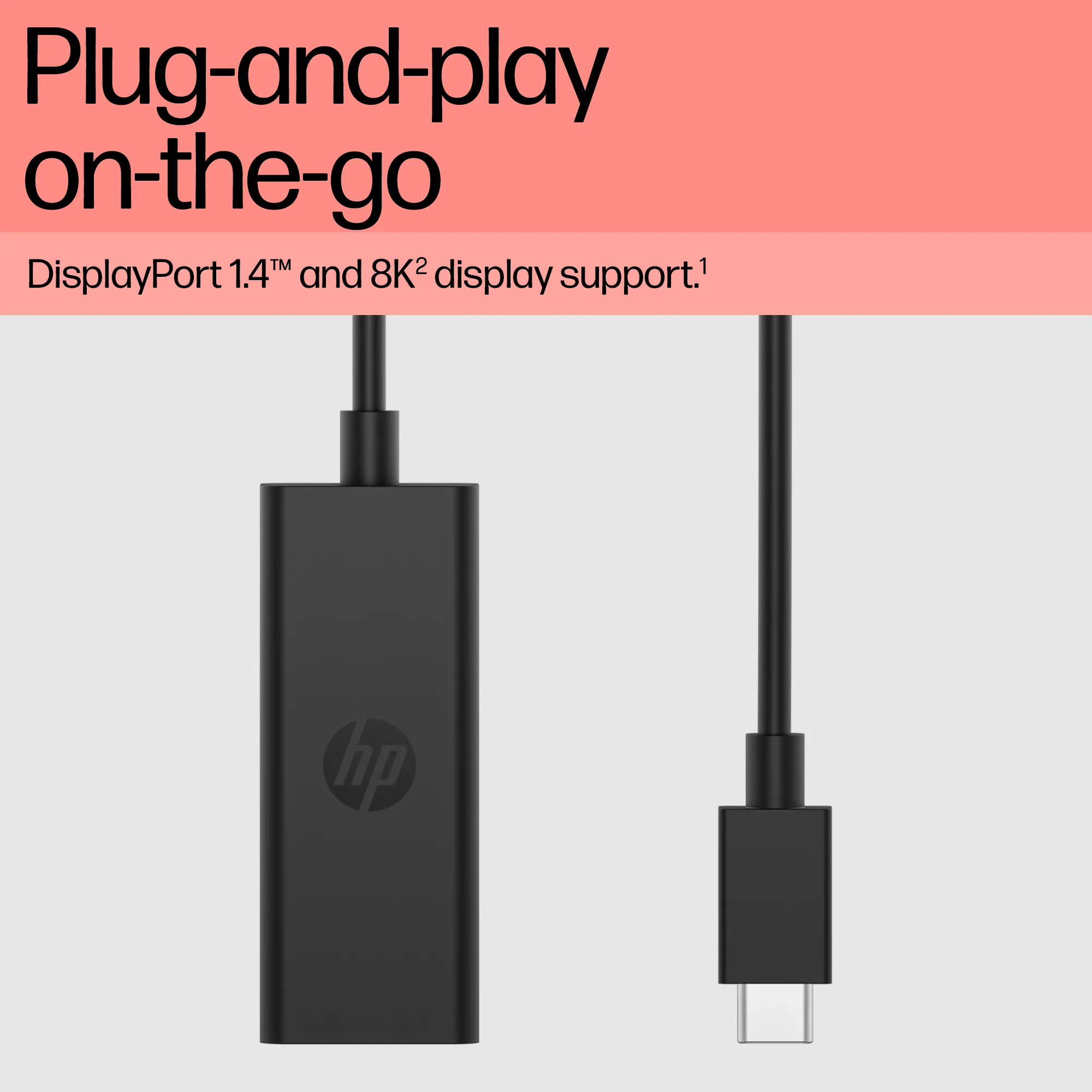 HP USB-C to DisplayPort Adapter G2 - adapteri, musta