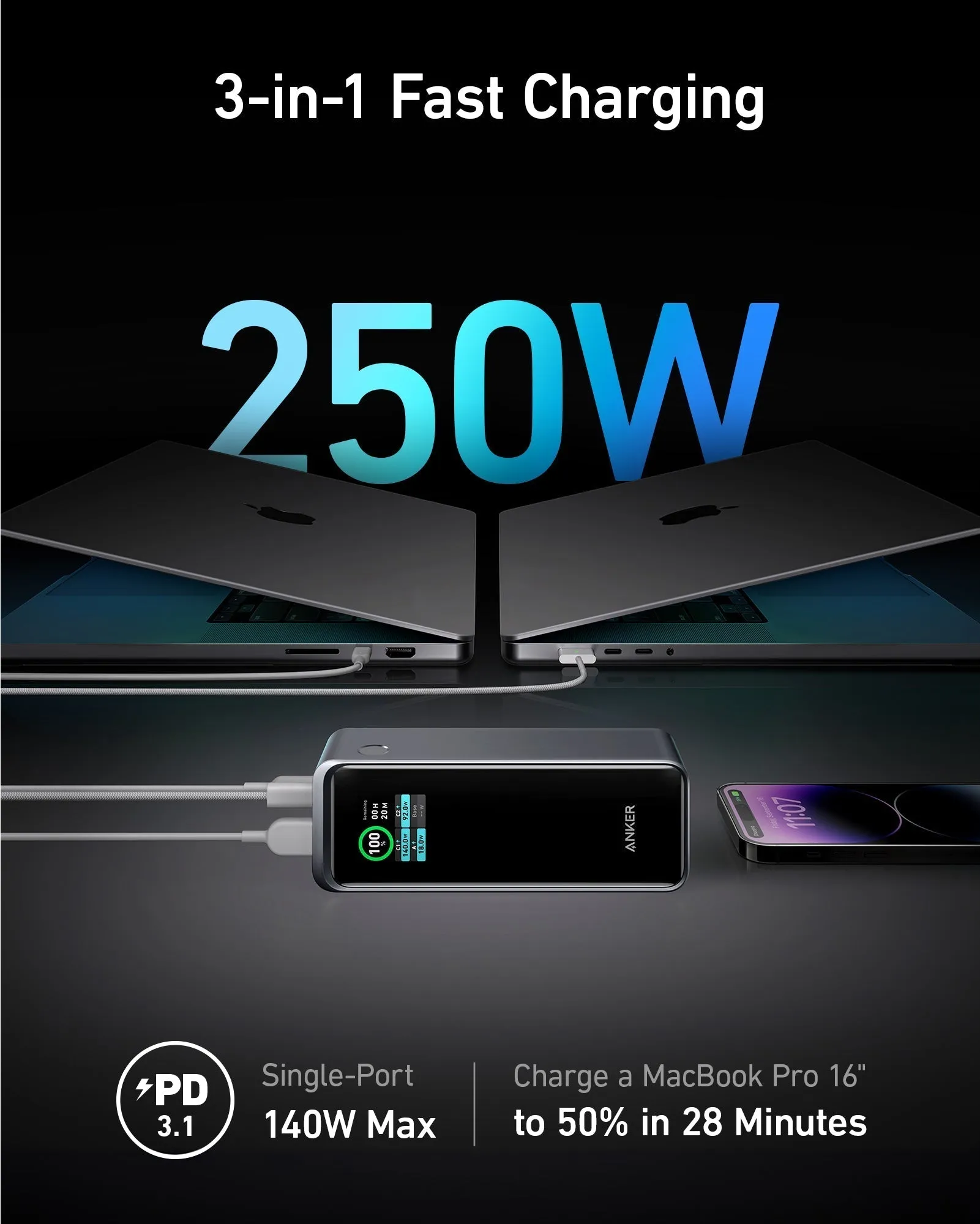 ANKER PRIME 27,650MAH POWER BANK (250W),
