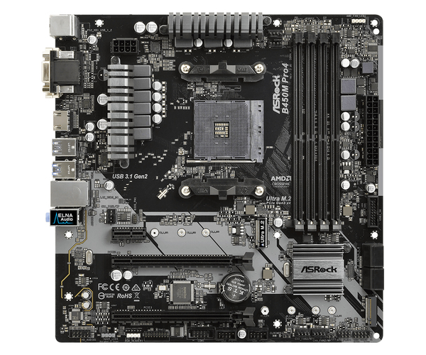 ASRock B450M Pro4, mikro ATX motherboard