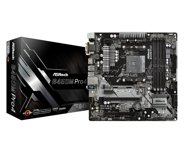 ASRock B450M Pro4, mikro ATX motherboard