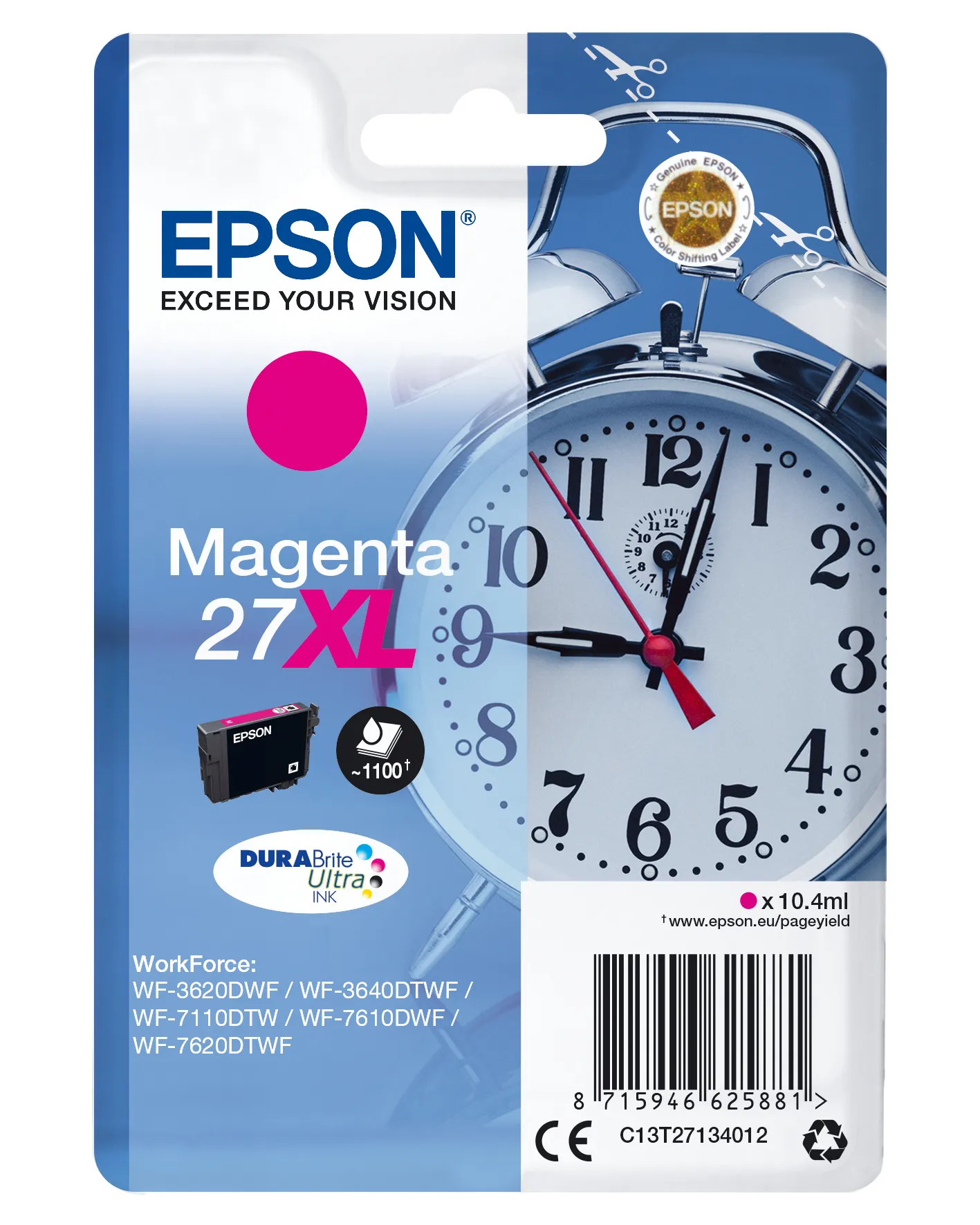 Epson 27XL bl&auml;ckpatron, 10.4 ml, magenta