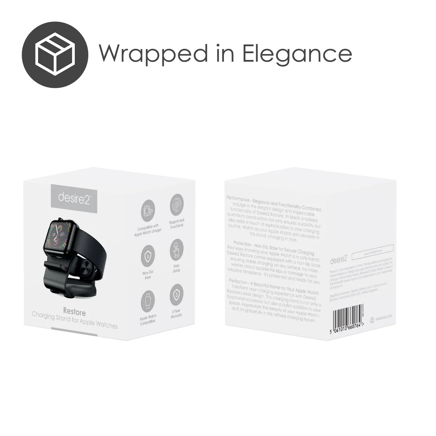 DESIRE2 Restore Laddningsst&auml;ll f&ouml;r Apple Watch Svart