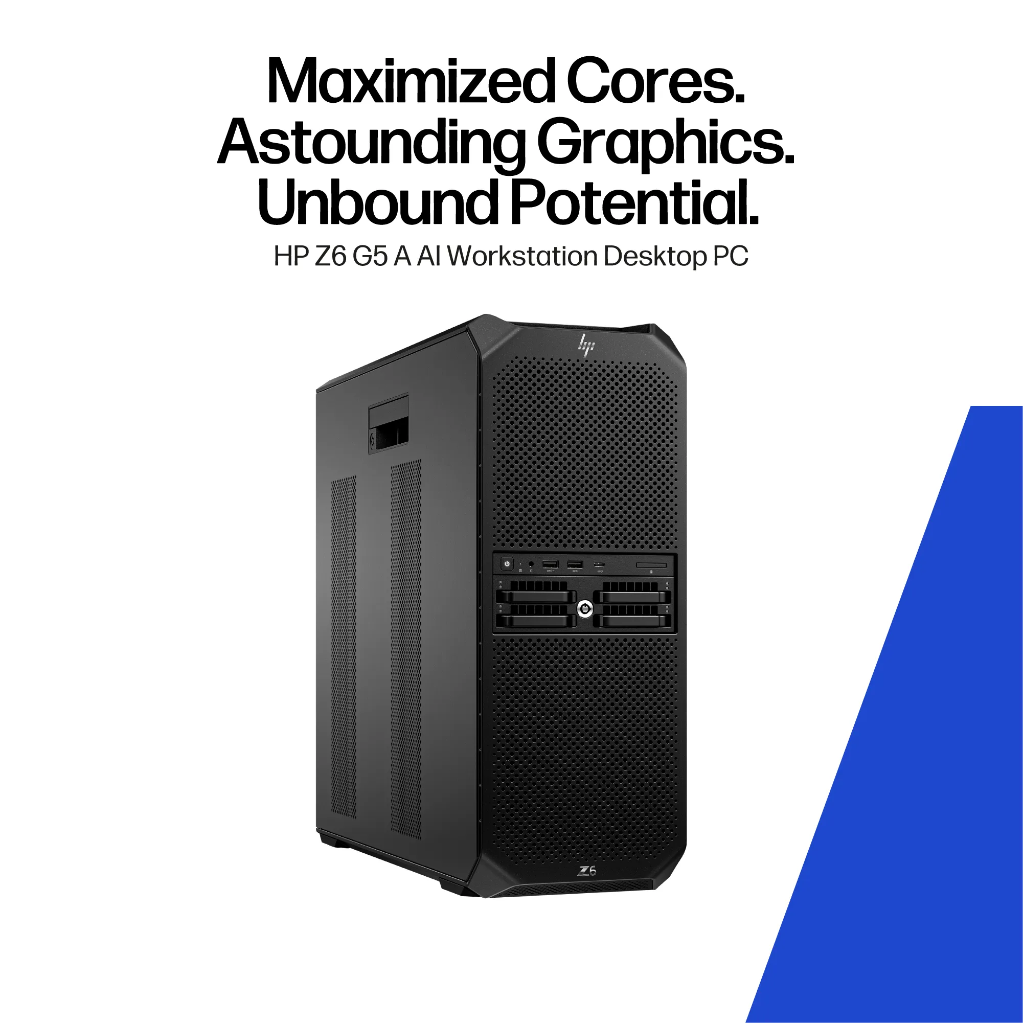 HP Z6 G5 A AMD Ryzen Threadripper PRO 9955WX, 64GB, 1TB, Win 11 Pro Workstation, Tower, Black