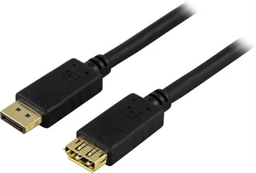 Deltaco DisplayPort 1.2 Extension cable, 4K, 1 m, Black