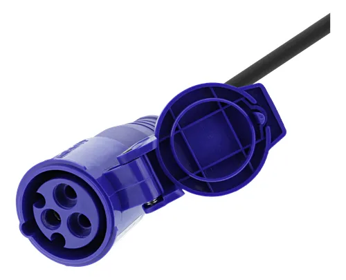 Deltaco Adapter cabel, CEE 16A, CEE socket to CEE7/7 male, outdoor-use IP44, 1m, Black
