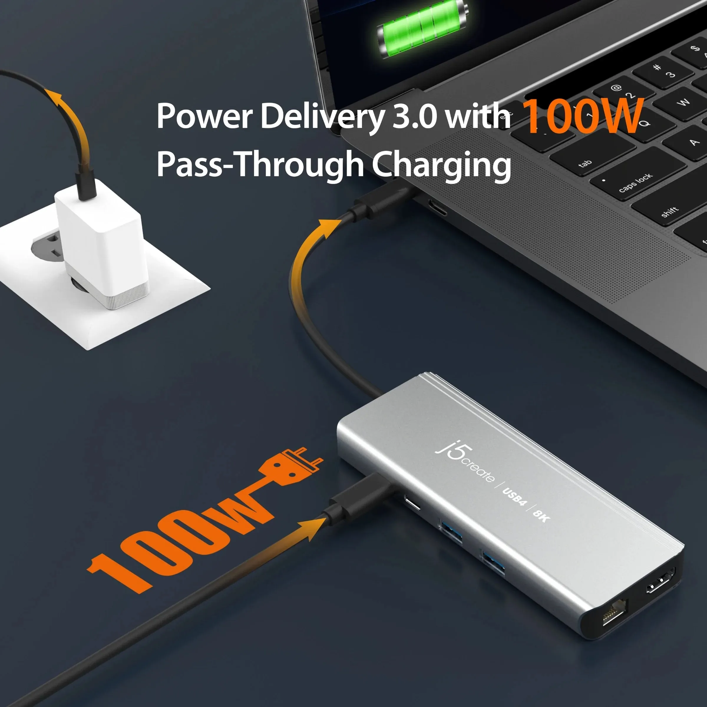 J5 Create USB4 8K MULTI-PORT HUB SPACE - GREY