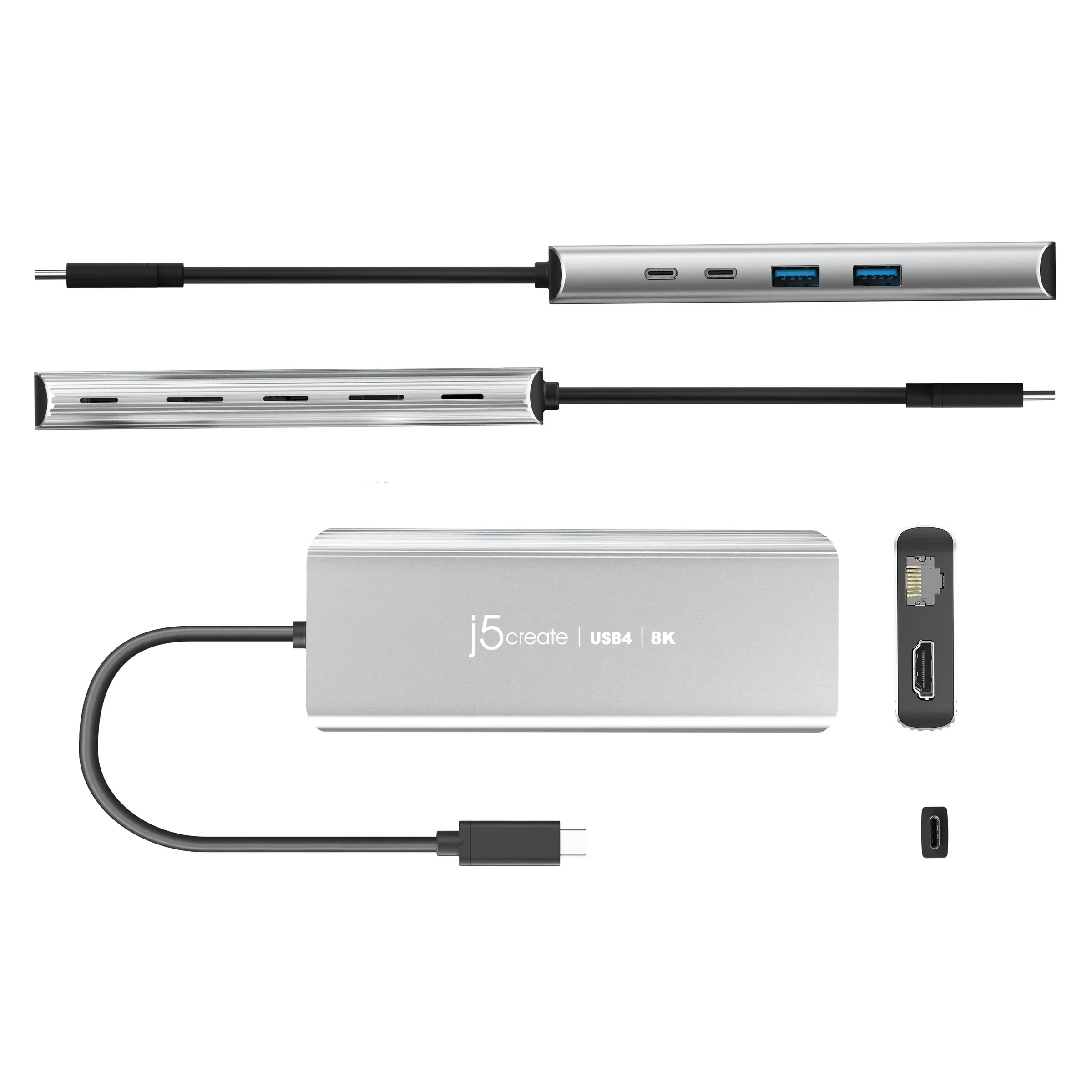 J5 Create USB4 8K MULTI-PORT HUB SPACE - GREY