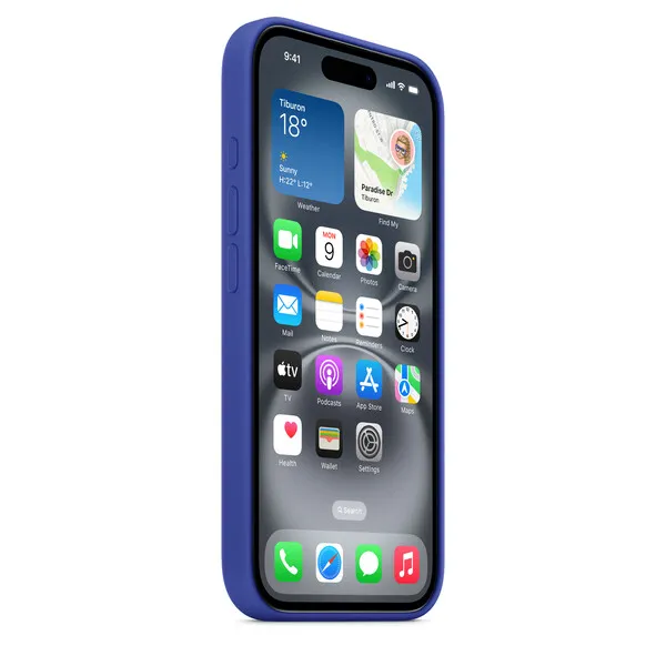 Apple iPhone 16, MagSafe -silikonikuori, Ultra&shy;mariini