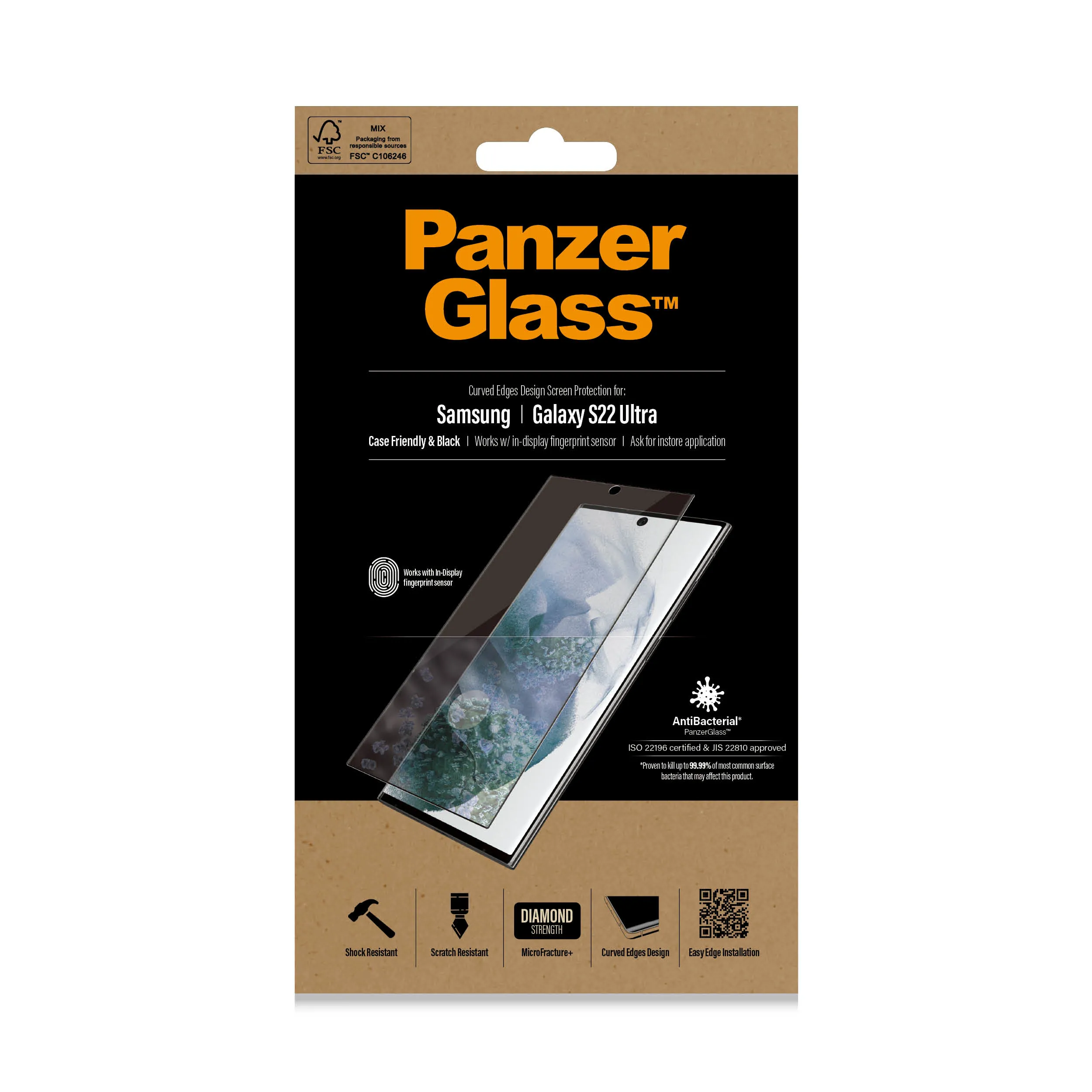 PanzerGlass Case Friendly, Galaxy S22 Ultra -panssarilasi