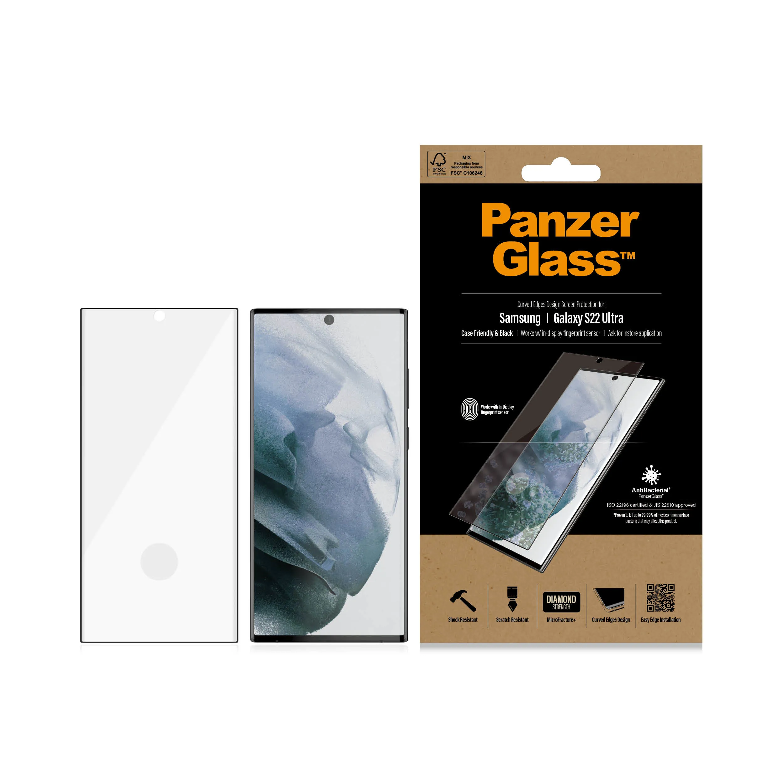 PanzerGlass Case Friendly, Galaxy S22 Ultra -panssarilasi