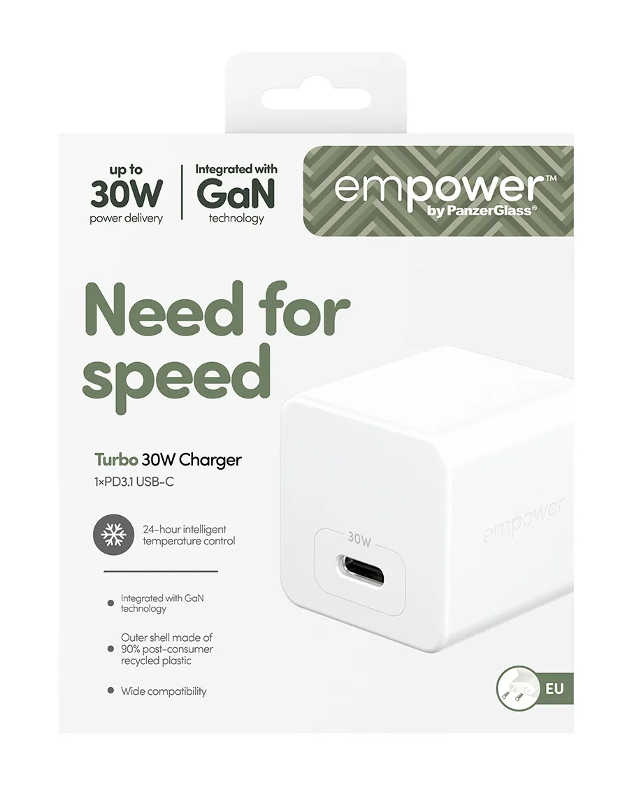 PANZERGLASS Empower Turbo 30W - Str&ouml;madapter, Vit