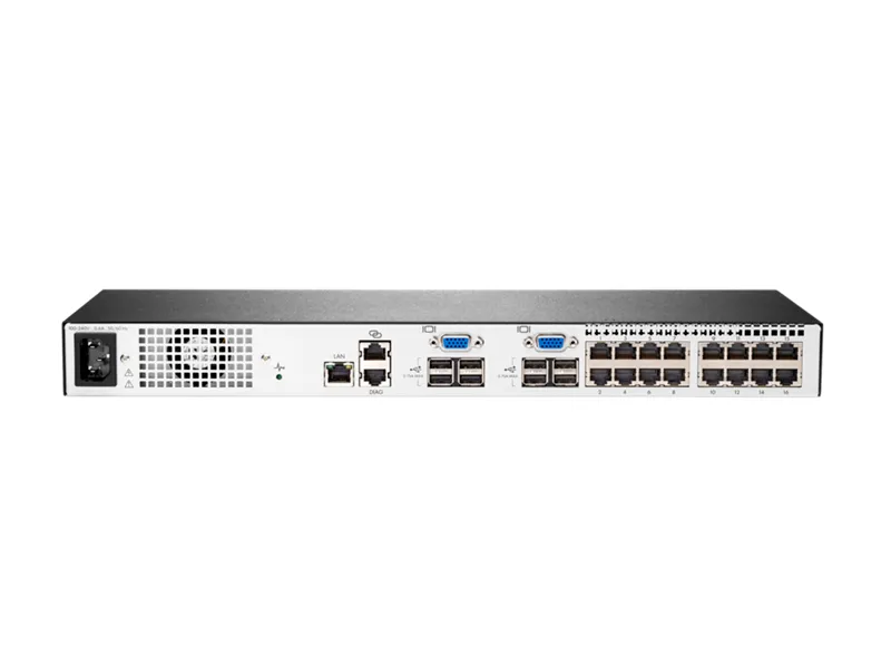 HPE KVM Console G4 Switch 1x2x16 - KVM-kytkin - CAT5 - 16 x KVM port(s) - 2 paikalliset käyttäjät - räkkiin asennettava