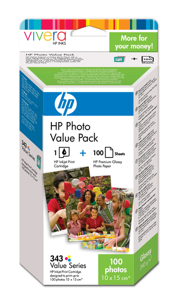 HP Pap/ph 10x15 100sh+ink cart/343 ML AM