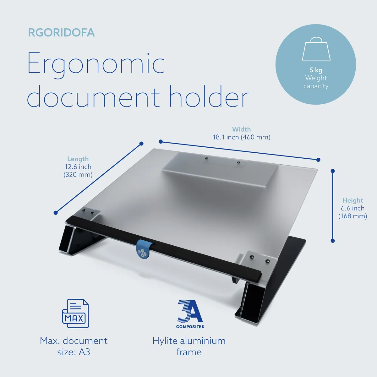 R-Go Read2Write Document Holder Acrylate