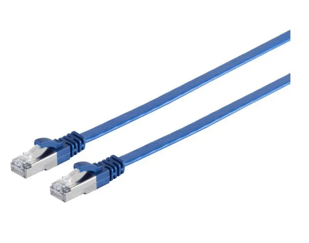 MicroConnect Cat6a U/UTP RJ45 3m platt n&auml;tverkskabel, bl&aring;