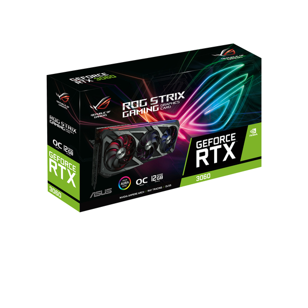 Asus GeForce RTX 3060 ROG Strix V2 OC 12 Gt (LHR) -n&auml;yt&ouml;nohjain